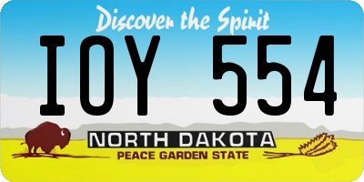 ND license plate IOY554