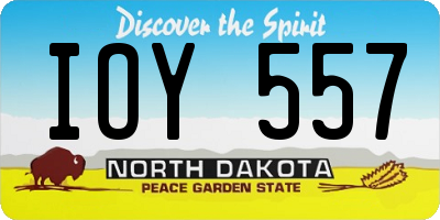 ND license plate IOY557
