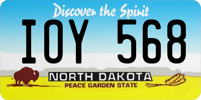 ND license plate IOY568