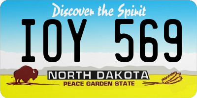 ND license plate IOY569