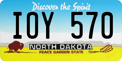 ND license plate IOY570