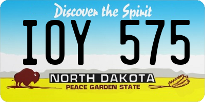 ND license plate IOY575