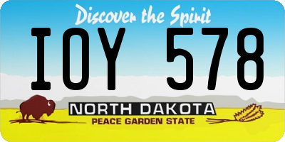 ND license plate IOY578