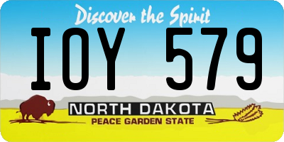 ND license plate IOY579