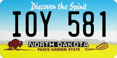 ND license plate IOY581