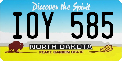ND license plate IOY585