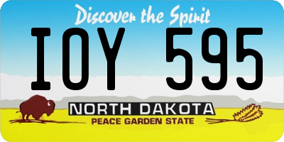 ND license plate IOY595