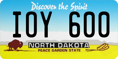 ND license plate IOY600