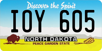 ND license plate IOY605