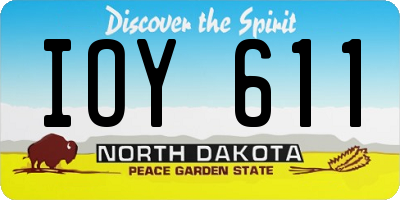 ND license plate IOY611