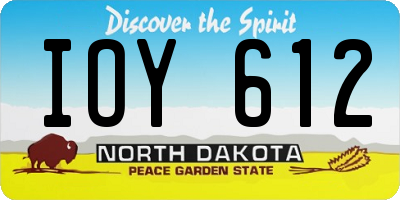 ND license plate IOY612
