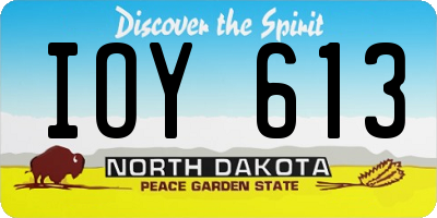 ND license plate IOY613