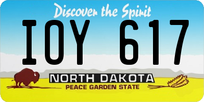 ND license plate IOY617
