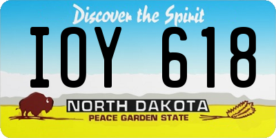 ND license plate IOY618