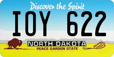 ND license plate IOY622