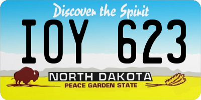ND license plate IOY623