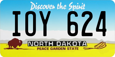 ND license plate IOY624