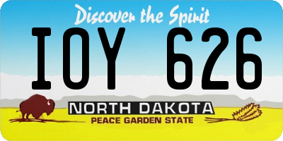 ND license plate IOY626