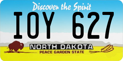 ND license plate IOY627