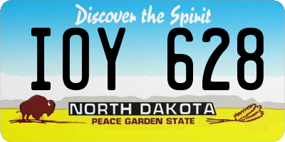 ND license plate IOY628