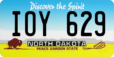 ND license plate IOY629