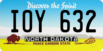 ND license plate IOY632