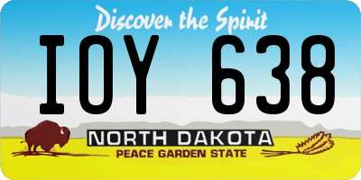 ND license plate IOY638