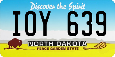 ND license plate IOY639