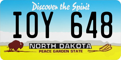 ND license plate IOY648