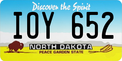 ND license plate IOY652
