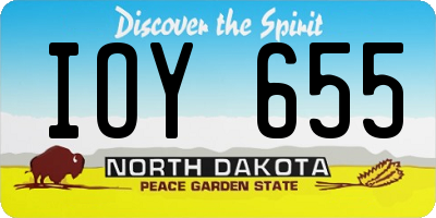 ND license plate IOY655