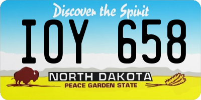 ND license plate IOY658
