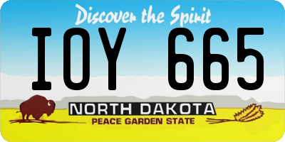 ND license plate IOY665