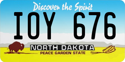 ND license plate IOY676