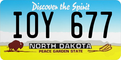 ND license plate IOY677