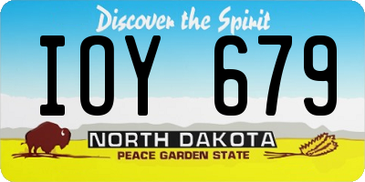 ND license plate IOY679