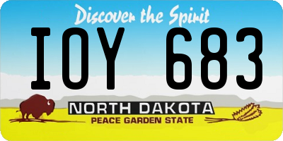 ND license plate IOY683