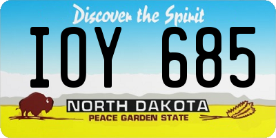 ND license plate IOY685