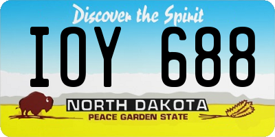 ND license plate IOY688