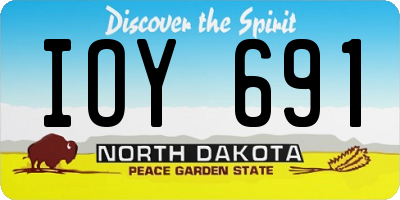 ND license plate IOY691