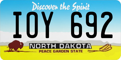 ND license plate IOY692