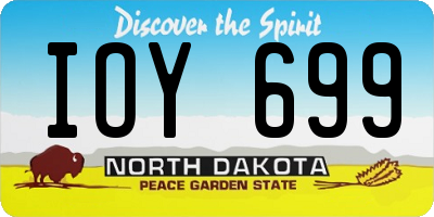 ND license plate IOY699