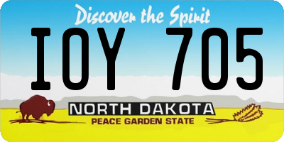 ND license plate IOY705
