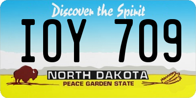 ND license plate IOY709