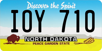 ND license plate IOY710