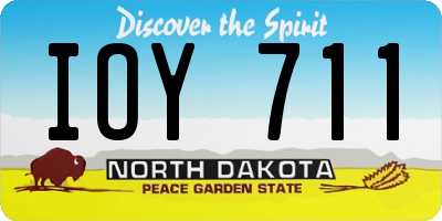 ND license plate IOY711