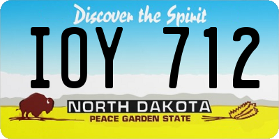 ND license plate IOY712