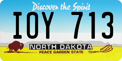 ND license plate IOY713