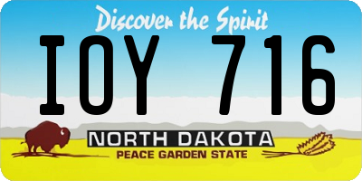 ND license plate IOY716