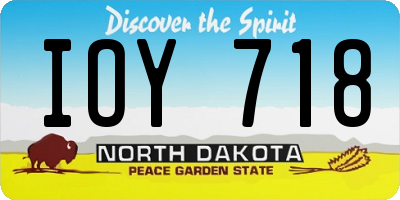 ND license plate IOY718